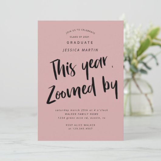 pandemisch afstuderen - fotopartijuitnodiging kaart (Staand voorkant)