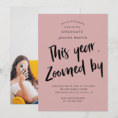 pandemisch afstuderen - fotopartijuitnodiging kaart (Voorkant / Achterkant)