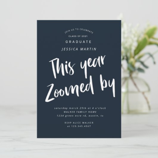 pandemisch afstuderen - fotopartijuitnodiging kaart (Staand voorkant)