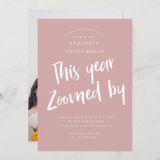 pandemisch afstuderen - fotopartijuitnodiging kaart (Voorkant / Achterkant)