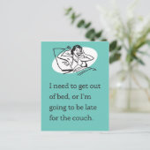 Pandemisch Briefkaart: Ga weg uit bed / laat voor Briefkaart (Staand voorkant)