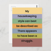 Pandemisch Briefkaart: Housekeeping Style Joke Briefkaart (Voorkant / Achterkant)