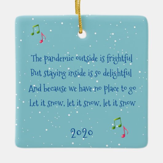Pandemisch Buiten is Vriend 2020 Keramisch Ornament (Voorkant)