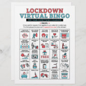 Pandemisch Jaar Quarantine Bingo Lockdown Activite (Voorkant / Achterkant)