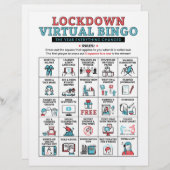 Pandemisch Jaar Quarantine Bingo Lockdown Activite (Voorkant / Achterkant)