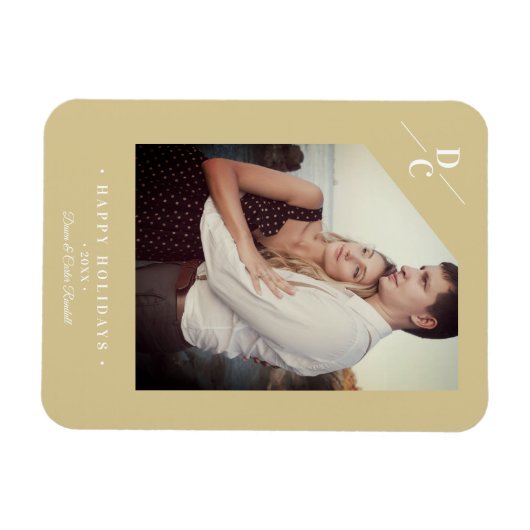 Pandemisch Modern Gold Prettige feestdagen Aangepa Magneet (Horizontaal)