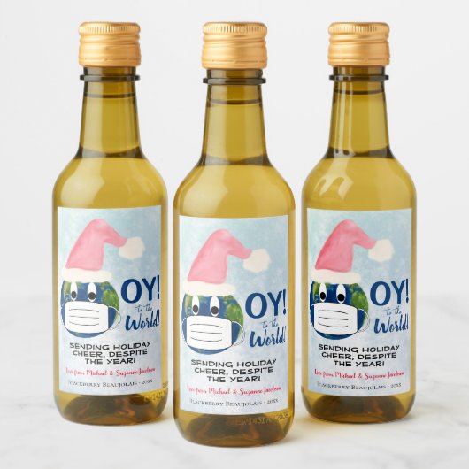 Pandemisch overlijden naar de World Holiday Mini Wijn Etiket (Flessen)