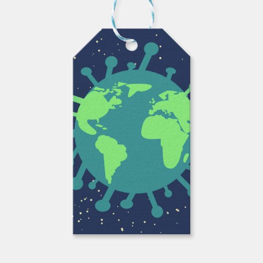 Pandemisch (virusdeeltjes) (virale infectie) cadeaulabel (Voorkant)