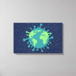 Pandemisch (virusdeeltjes) (virale infectie) canvas afdruk
