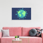 Pandemisch (virusdeeltjes) (virale infectie) canvas afdruk (Insitu (Woonkamer))