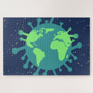 Pandemisch (virusdeeltjes) (virale infectie) legpuzzel
