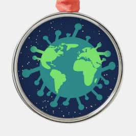 Pandemisch (virusdeeltjes) (virale infectie) metalen ornament