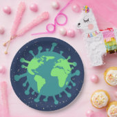 Pandemisch (virusdeeltjes) (virale infectie) papieren bordje (Feest)