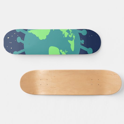 Pandemisch (virusdeeltjes) (virale infectie) persoonlijk skateboard (Horizontaal)