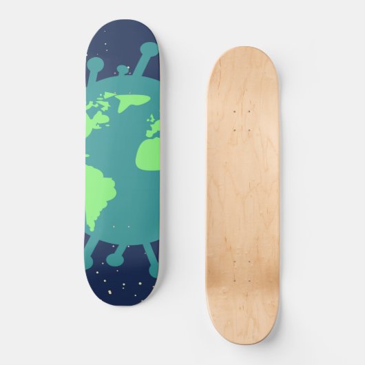Pandemisch (virusdeeltjes) (virale infectie) persoonlijk skateboard (Voorkant)
