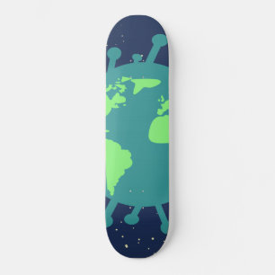 Pandemisch (virusdeeltjes) (virale infectie) persoonlijk skateboard