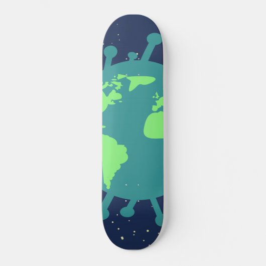 Pandemisch (virusdeeltjes) (virale infectie) persoonlijk skateboard (Voorkant)
