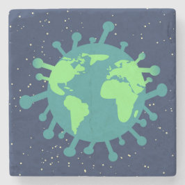 Pandemisch (virusdeeltjes) (virale infectie) stenen onderzetter