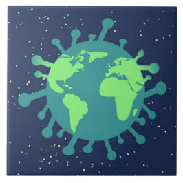Pandemisch (virusdeeltjes) (virale infectie) tegeltje