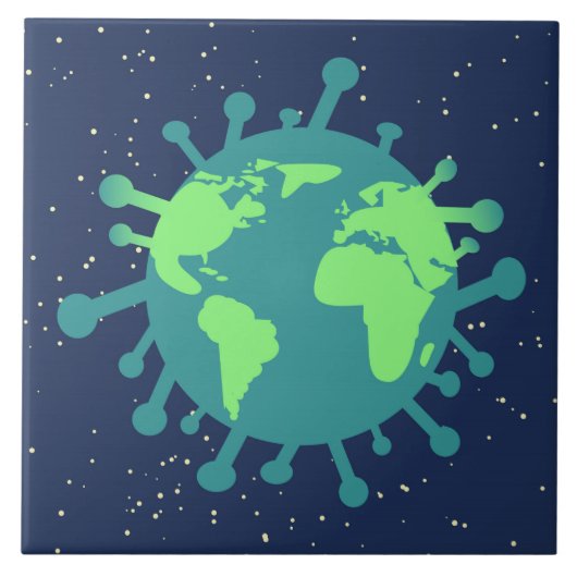 Pandemisch (virusdeeltjes) (virale infectie) tegeltje (Voorkant)