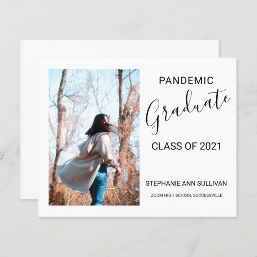 Pandemische Afstuderen Kaart bekendmaking (Voorkant / Achterkant)