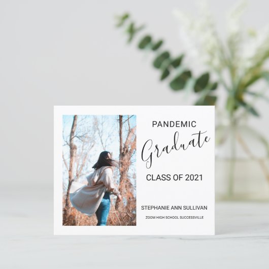 Pandemische Afstuderen Kaart bekendmaking (Staand voorkant)