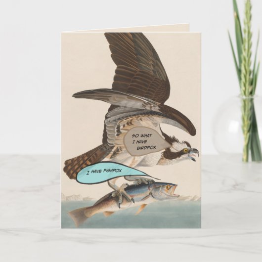 Pandemische grappige verjaardagskaartje, vogelpokk kaart (Voorkant)