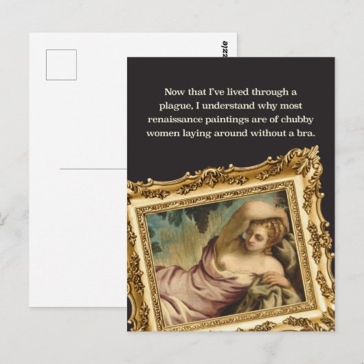 Pandemische Humor: Chubby vrouwen zonder hersenen Briefkaart (Voorkant / Achterkant)