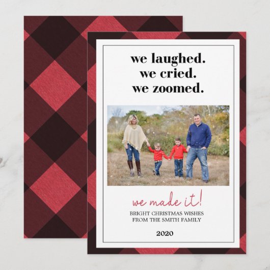 Pandemische kerstkaart, zoomkerstkaart kaart (Voorkant / Achterkant)