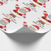 Pandemische Kerstman met personalisatie Cadeaupapier (Hoek)