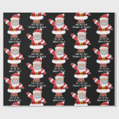 Pandemische Kerstman met Personalization Black Cadeaupapier (Vlak)