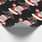 Pandemische Kerstman met Personalization Black Cadeaupapier (Hoek)