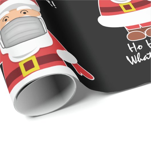 Pandemische Kerstman met Personalization Black Cadeaupapier (Rol Hoek)