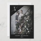 Pandemische Modern Black Prettige feestdagen Aange Feestdagenkaart (Voorkant)