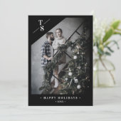 Pandemische Modern Black Prettige feestdagen Aange Feestdagenkaart (Staand voorkant)