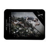 Pandemische Modern Black Prettige feestdagen Aange Magneet (Horizontaal)