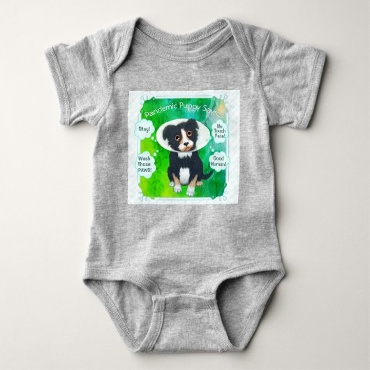 Pandemische Puppy zegt: Romper (Voorkant)