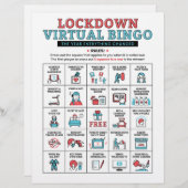 Pandemische Quarantine Bingo Lockdown Activities (Voorkant / Achterkant)