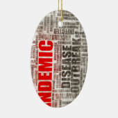 Pandemische ziekte Epidemie op een wereldwijd mond Keramisch Ornament (Rechts)