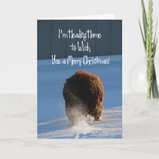 Pandi op weg naar huis om je een vrolijk kerstfees feestdagen kaart (Voorkant)