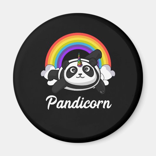 Pandicorn Panda Beer Unicorn Magische Regenboog Magneet (Voorkant)