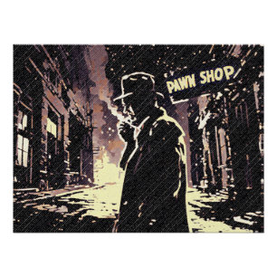 Pandjeshuis Retro Stedelijke Ruige Pop Art Stijl Perfect Poster