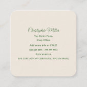 pandjeshuis vierkante visitekaartje (Achterkant)