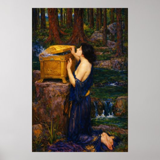 Pandora by John William Waterhouse  Poster (Voorkant)