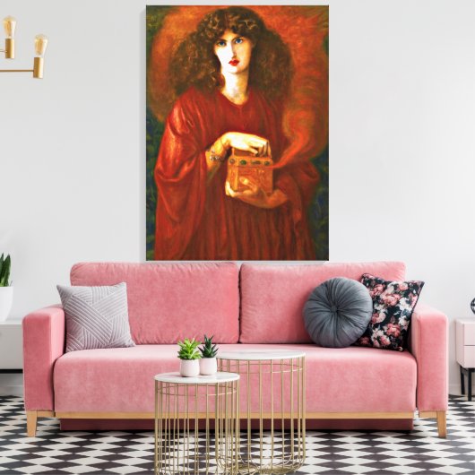 Pandora - Dante Gabriel Rosetti schilderij Canvas Afdruk (Insitu (Woonkamer))