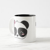 Pandora, de Schattige Panda Tweekleurige Koffiemok (Voorkant links)
