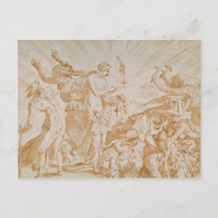 Pandora die de doos opent briefkaart