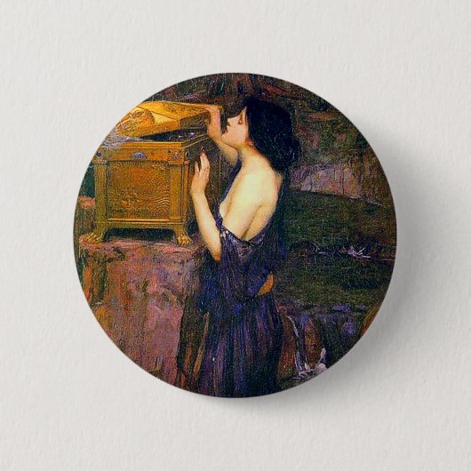Pandora door John William Waterhouse Ronde Button 5,7 Cm (Voorkant)
