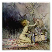 "Pandora Opens the Box" van Arthur Rackham Foto Afdruk (Voorkant)