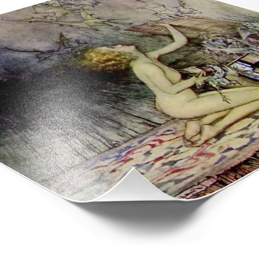 "Pandora Opens the Box" van Arthur Rackham Foto Afdruk (Hoek)